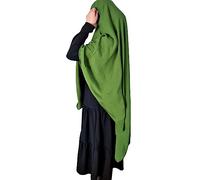 Yaqeen XL Khimar Triangle Long Hijab for Muslimah one Piece Soft Crepe Fabric Headscarf Material Chadors Arabia Islamic Prayer Dress Muslim Shawls Body Cover (Olive)