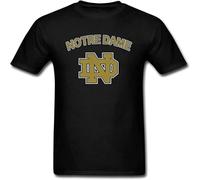 YAQINUO Men's Notre Dame Fighting Irish Logo T Shirt Black 3XL