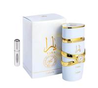 Yara MOI Original White Perfume 100 ml, Long Lasting Arabic Perfume, Eau da Parfum Imported from Dubai, Includes 5ML Refillable Atomizer, Tropical and Vibrant Fragrance, Unisex (Yara MOI)