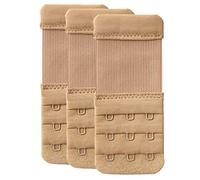 YARBAR Bra Extender 3 Hook Elastic Bra Strap Extension Band Soft Comfortable Pack of 3 (Beige, 3 Hook 1/2 inch spacing)