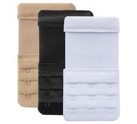 YARBAR Bra Extenders 3 Hooks Elastic Bra Back Extension Strap, 3 PCS