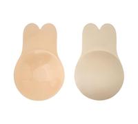 YARBAR Push Up Adhesive Bra, Invisible Sticky Rabbit Shaped Lifting Bra Cups, Backless Strapless Reusable Nipple Covers Bunny Ears Breast Pasties