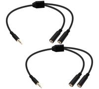 YARCHONN 2.5mm Splitter Cable Adapter 2.5mm TRRS 1 Male to Dual 2 Female Headphone Micphone Splitter Extension Audio Cable Cord -30cm /11.8in-2pcs