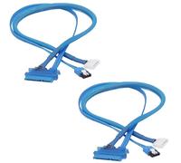 YARCHONN 22Pin SATA Data Power Cable 2 in 1 SATA III 7+15 Pin to 7 Pin Data with IDE 4Pin Power Interface Female to Male Data and Power Combo Extension Cable for Hard Disk Optical Drive -50cm -2pcs