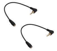 YARCHONN 3.5mm Headphone Audio Cable Adapter 3.5mm TRRS 4 Pole Male Right Angle to 3 Pole Female Stereo Audio Converter Extension Cord for Phones Tablets MP3 Speakers-30cm/11.8in-2pcs