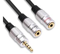YARCHONN 3.5mm Headphone Splitter Audio Y Cable Adapter 3.5mm TRRS Stereo Micphone Extension Cable Cord for Phones Tablets Game Console-0.5M/1.64FT (1 Male to 2 Female)