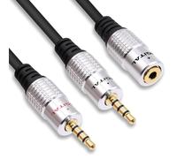 YARCHONN 3.5mm Headphone Splitter Audio Y Cable Adapter 3.5mm TRRS Stereo Micphone Extension Cable Cord for Phones Tablets Game Console-0.5M/1.64FT (1 Female to 2 Male)