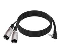 YARCHONN 3.5mm TRS to Dual XLR Microphone Y Splitter Cable 90 Degree 1/8 inch TRS to Dual XLR Male Audio Patch Cable Stereo Breakout Cord for Microphone Mixer Speaker Amplifer -1.8M /5.9FT (XLR Male)
