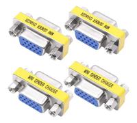 YARCHONN DB15 VGA Gender Changer Solderless Connector Female to Female Adapter D-SUB HD 15 Pin Serial Cable Coupler for PC Monitors Projectors-4pcs