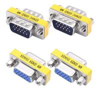 YARCHONN DB15 VGA Gender Changer Solderless Connector Male to Female Adapter D-SUB HD 15 Pin Serial Cable Coupler for PC Monitors Projectors-4pcs