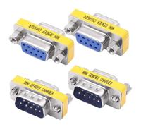 YARCHONN DB9 Gender Changer Solderless Connector Male to Female Adapter Mini RS232 D-SUB 9 Pin Serial Cable Coupler-4pcs (Male to Female)
