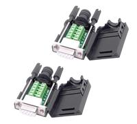 YARCHONN DB9 Solderless Connector Breakout Board RS232 D-SUB 9 Pin Serial Adapter Terminal Block with Case-2Packs (Female)