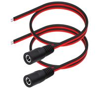 YARCHONN DC5521 Power pigtails Cable 14AWG 5.5mm x 2.1mm DC Female Barrel Jack to Bare Wire Power Supply Repair Cable Replacement Extension Cord for CCTV Cameras Routers LED Strip 50cm-2pcs(Female)