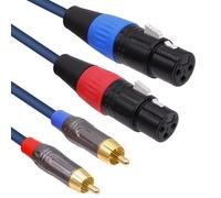 YARCHONN Dual XLR to RCA Audio Cable 2 XLR Female to 2 RCA Male HiFi Phono Stereo Interconnect Converter Adapter Cord Wire for Microphone Amplifier Mixer-2M/6.6FT