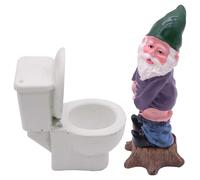 YARCHONN Garden Potty Gnome figurine Ornament 2 Set Dwarf Potty | Mini Resin Statue Garden Accessories, for Patio, Yard, Lawn Home Garden Decorations