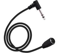 YARCHONN MIDI Din 5Pin to 6.35mm 1/4 Cable Din 5 Pin Female to 1/4 Inch Male 90 Degree Right Angle Plug TRS Stereo Audio Adapter Cord for Speaker Amplifier Mixer MIDI Keyboard-1.5M/4.9FT