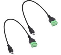 YARCHONN Mini USB Screw Terminal Block Connector Cable Mini USB Male to 5Pin Solderless Terminal Block Adapter Cable Pluggable Type Converter Extension Cord for Replacement Repair-30cm-2Pcs
