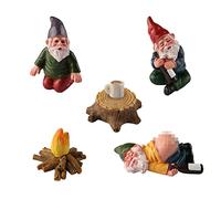 YARCHONN Miniature Garden Gnomes Ornament Outdoor, Resin Elf Statue, Funny Gnome Fairy Garden Accessories for Patio, Yard, Lawn or Home Garden Decorations, (6PK Drunking Theme)