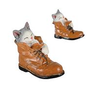 YARCHONN OD24002A Sleeping Cat Duo, Realistic Resin Statues, Hand-Painted, Waterproof, Outdoor & Indoor Decoration, Cat Lover Gift, Multicolor, 2 Count