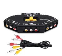 YARCHONN RCA AV Audio Video Switcher Splitter 3 Way Audio Video AV RCA Switch Game Selector Box Splitter 3 in 1 Out Composite Converter Switcher with AV Cable for XBOX DVD PS3 HDTV