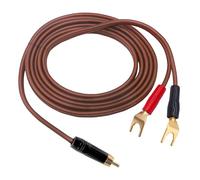 YARCHONN RCA to Y Spade Plug Speaker Cable Wire Cord, RCA Male to 2Y Spade Connector Adapter Audiophile OFC HiFi Speaker Audio Cord for Amplifier Subwoofer Audio System -6.6FT/2M