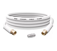 YARCHONN RG6 Coaxial Cable F Type Male to Male TV Aerial RG6 Coax Patch Adapter Cable Cord with F Female Gender Changer Connector for Internet Broadband Satellite TV Modem Set-top Box-1.8M/5.9FT