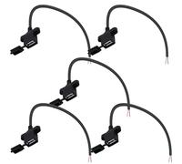 YARCHONN USB Female 2Pin Pigtail Cable USB 2.0 Bare Wire Open End Power Replacement Cord with Dust Cap for DIY Repair 5Pcs- 30cm/11.8in