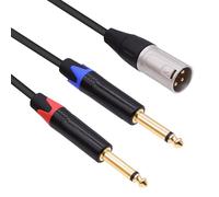 YARCHONN XLR Male to 6.35mm 1/4 Inch TS Splitter Audio Y Cable Dual 6.35mm 1/4" TS Mono Male to XLR Plug Microphone Adapter Converter Cable for Electric Guitar Mixer Amplifier-2M/6.6FT (XLR Male)