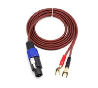 YARCHONN Y Spade Plug to Speakon Speaker Cable Wire Cord, Male Speakon to 2Y Spade Plug Connector Adapter Audiophile OFC HiFi Speaker Audio Cord for Amplifier Subwoofer Audio System -6.6FT/2M