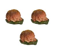 YARCHOON Mini Garden Wise Hedgehogs Figurine Ornaments, 3pcs Animal Figurine Realistic Resin Hedgehogs Statue 1Inch Hedgehogs Fairy Garden Accessories for Patio Lawn Outdoor Indoor Decorations.