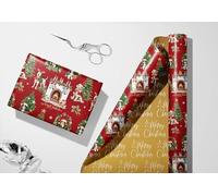 Yarcony Dog Christmas Wrapping Paper Roll, Red Christmas Wrapping Paper
