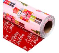 Yarcony Pink Nutcracker Wrapping Paper, Christmas Wrapping Paper, Metallic Foil Vintage Style Christmas Tree, Nutcracker Gift Wrap for Present Packaging, Holiday (Mini Roll, 17 Inch X 33 Feet)