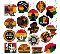 Yarcooly Black History Month Decorations Black History Month Banner Pan African American Hanging Swirl Black History Month Decorations and Supplies for Party