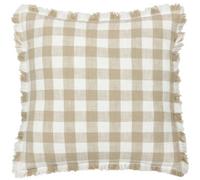 Yard Barton Check Fringed Polyester Filled Cushion