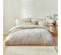 Yard Barton Cotton Check Natural Bedding Set - Double