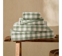 Yard Barton Gingham Cotton Bath Towel (Forest, 70 x 130 cm) | Soft 100% cotton, absorbent and comfortable, ideal for everyday bathing and modern bathroom styling
