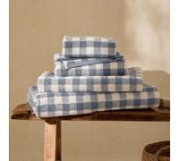 Yard Barton Gingham Cotton Hand Towel (Denim Blue, 50 x 100 cm) | Soft 100% cotton, absorbent and gentle on skin, ideal for everyday hand drying in bathrooms and ensuites