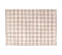 Yard Barton Gingham Check Bath Mat - Soft 100% Cotton Absorbent Bathroom Mat (Natural - 50x70cm)