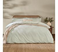 Yard Barton Gingham Check Duvet Cover Set (Eucalyptus, Double) | 100% cotton, reversible gingham design, soft breathable comfort