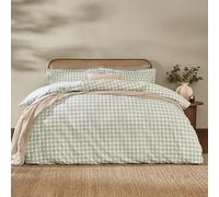 Yard Barton Gingham Check Duvet Cover Set (Eucalyptus, Super King)