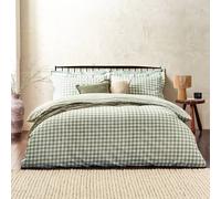 Yard Barton Double Forest Check Printed 144 Thread Count Duvet Cover and Pillowcase Set - Green - Wilko