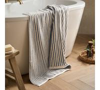 Yard Hebden Bath Sheet - Ultra Soft 100% Cotton Terry Striped Luxury Bathroom Towel (Mineral Blue - 100x150cm)