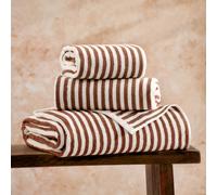 furn. Yard Hebden Striped Cotton Bath Sheet - Pecan - 100x150cm