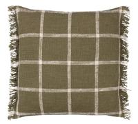 Yard Beni Check Fringed Cushion Cover