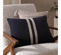 Yard Benton Woven Cotton Polyester Filled Cushion in Black Yard Black