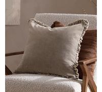 Yard Bertie 100% Cotton Velvet Cushion in Light Beige | Size: 45 cm x 45 cm Yard Light Beige 45 cm x 45 cm