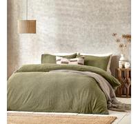 Yard Boucle Textured Single Duvet Cover Set Olive, Multi