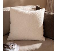 furn. Yard Cabu Cushion Cover - Scandi Minimalist Chunky Boucle Textured Decorative Case (Ecru - 55x55cm)