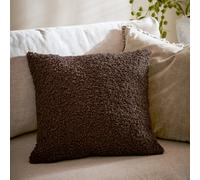 Yard Cabu Feather Filled Cushion - Scandi Minimalist Chunky Boucle Textured Decorative Pillow (Chocolate - 45x45cm)