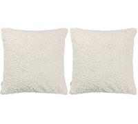 Yard Cabu Polyester Filled Cushion - Scandi Minimalist Chunky Boucle Textured Decorative Pillow (Ecru - 45x45cm) (Pack of 2)